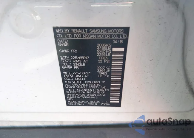 KNMAT2MT8GP692845: 43888847