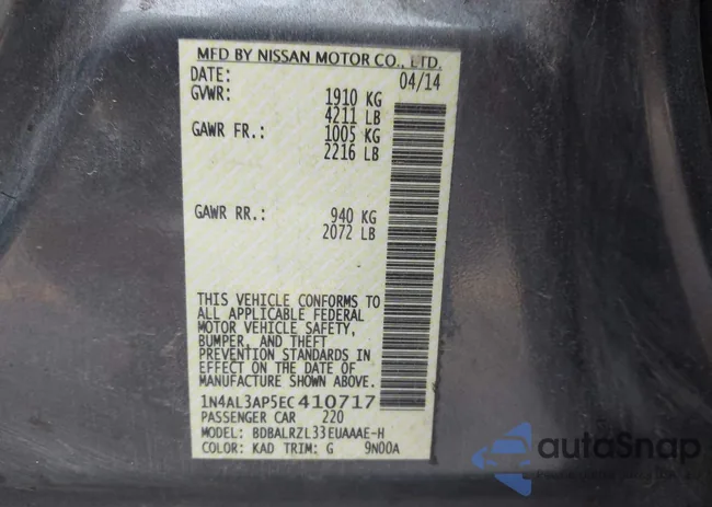 1N4AL3AP5EC410717: 43889009