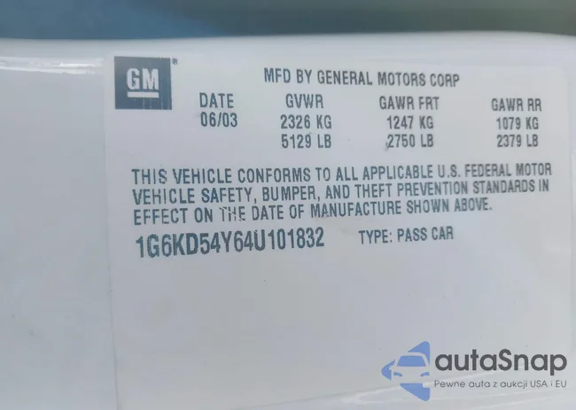1G6KD54Y64U101832: 43889014