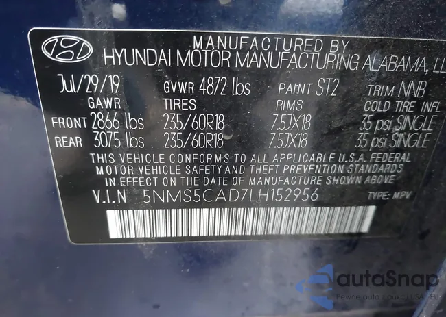 5NMS5CAD7LH152956: 43889068