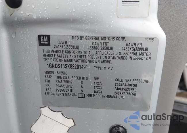 1GNDS13SX82201491: 43889082