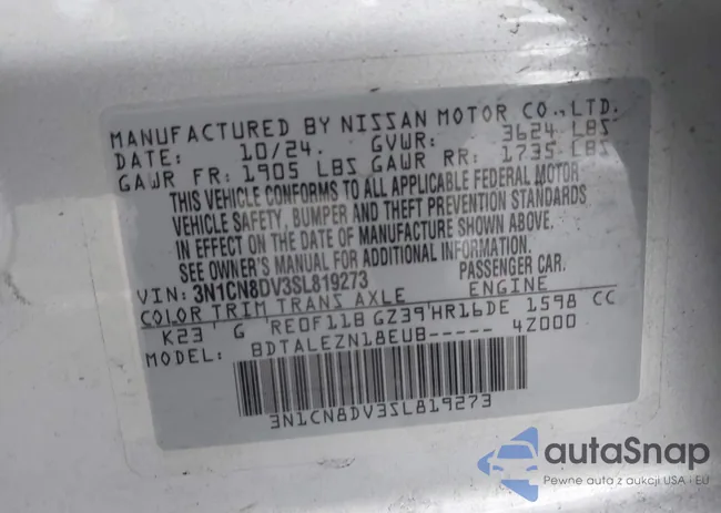 3N1CN8DV3SL819273: 43889198