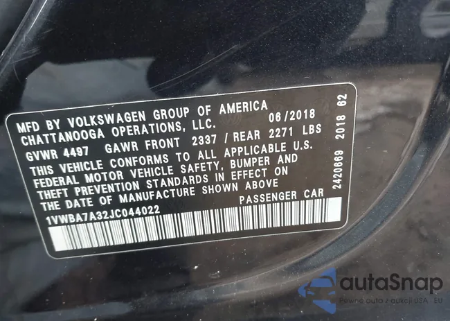 1VWBA7A32JC044022: 43888466