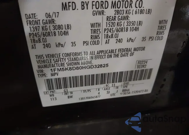 1FM5K8D80HGD32825: 43888499