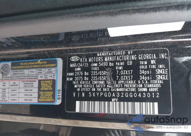 5XYPGDA32GG043012: 43888532