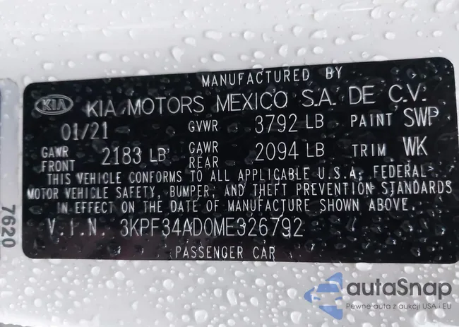 3KPF34AD0ME326792: 43888646