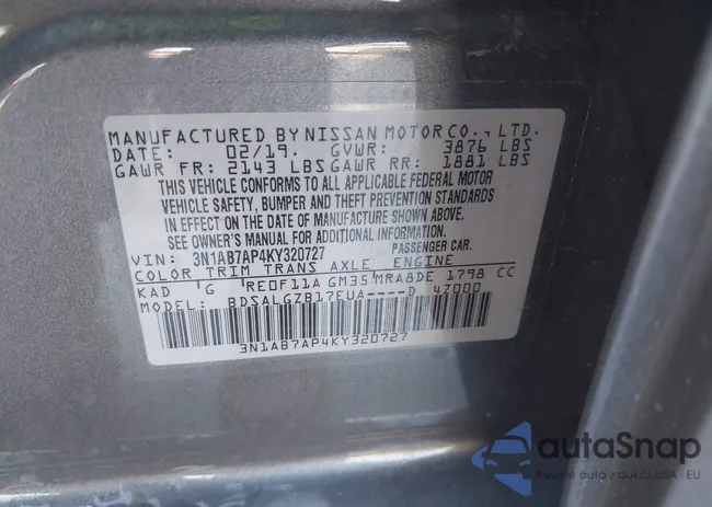 3N1AB7AP4KY320727: 43889843