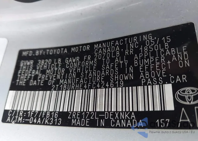 2T1BURHE4FC424619: 43889912