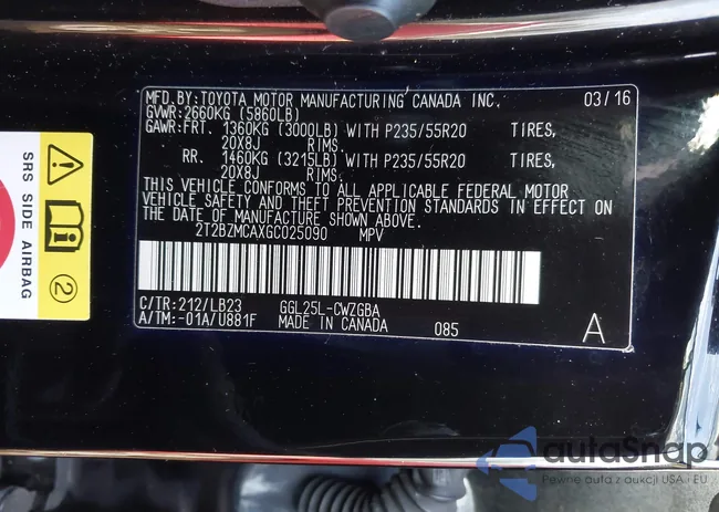 2T2BZMCAXGC025090: 43889935