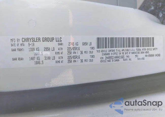 2A4RR5D14AR431665: 43890004