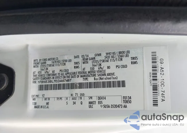 1FBNE3BL7EDA67487: 43890071