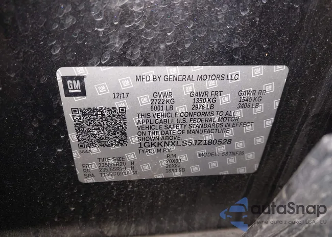 1GKKNXLS5JZ180528: 43890169