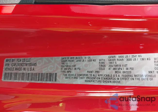 1C4PJXEN3TW185445: 43890299