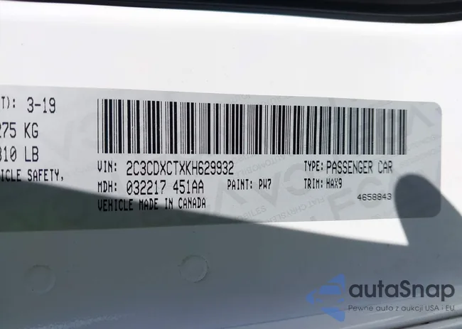 2C3CDXCTXKH629932: 43890307