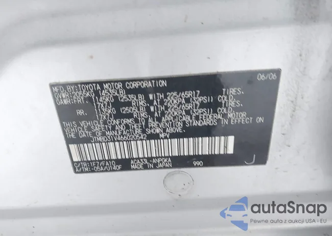 JTMBD31V466020542: 43889526