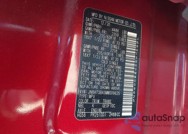 JN8AT3BA3MW009625: 43889531