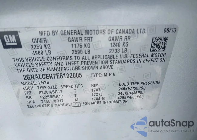 2GNALCEK7E6102005: 43889553