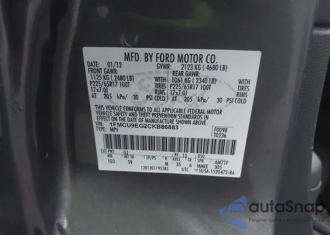 1FMCU9EG2CKB86883: 43889667