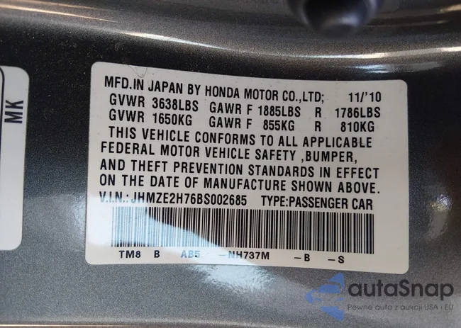 JHMZE2H76BS002685: 43889729