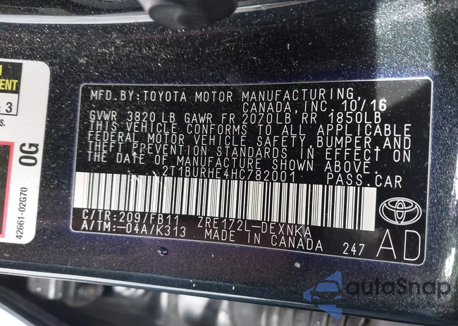 2T1BURHE4HC782001: 43890851