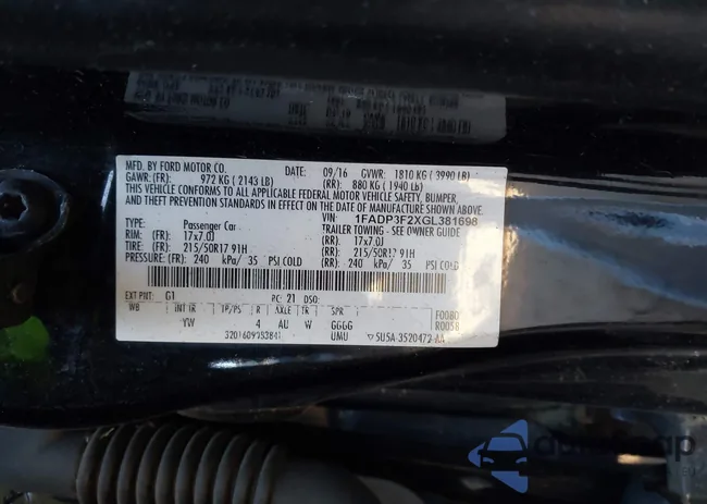 1FADP3F2XGL381698: 43890965