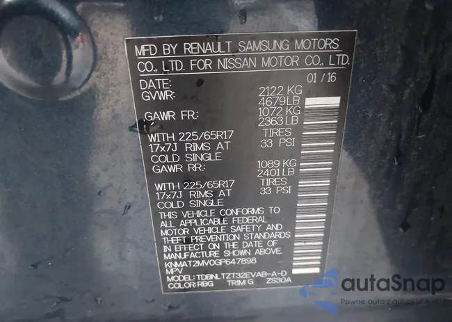 KNMAT2MV0GP647898: 43891002