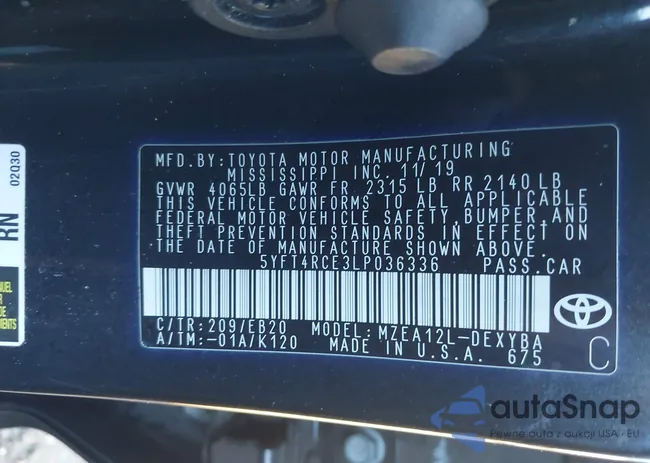 5YFT4RCE3LP036336: 43891341