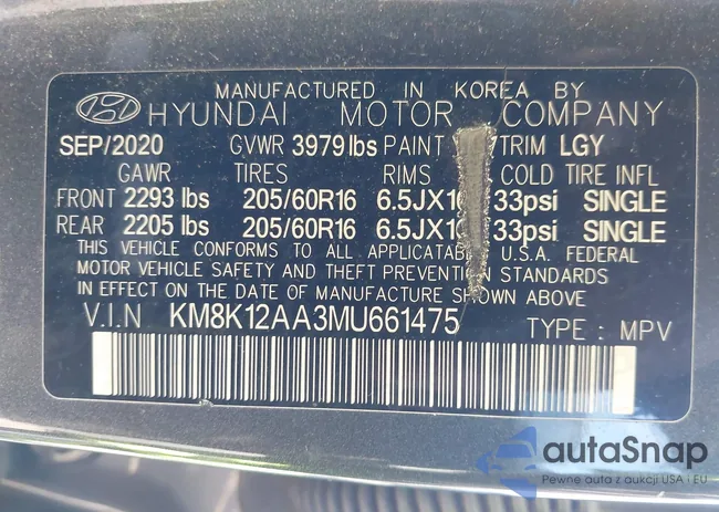 KM8K12AA3MU661475: 43891393