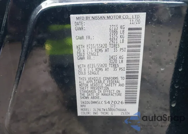 5N1DL0MM5LC547026: 43890504