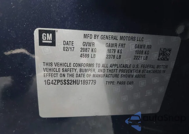 1G4ZP5SS2HU189779: 43890584