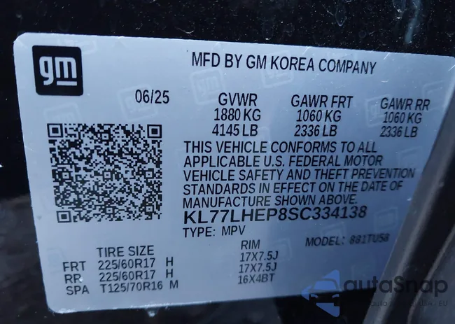 KL77LHEP8SC334138: 43890592