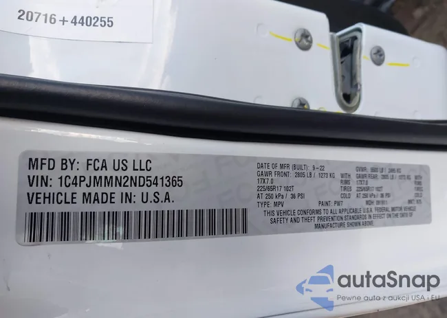 1C4PJMMN2ND541365: 43890633