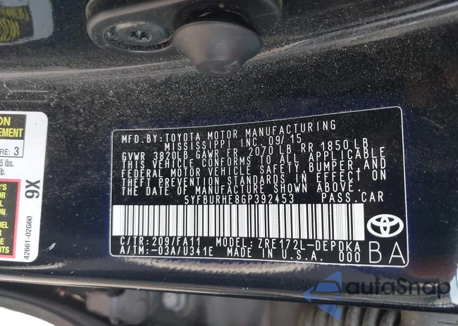 5YFBURHE8GP392453: 43890643