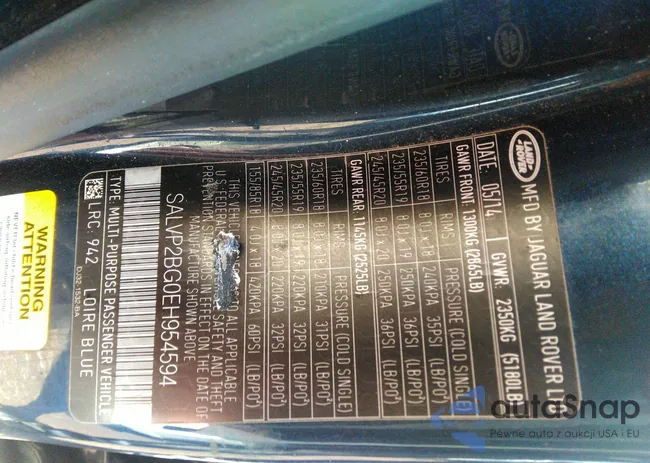 SALVP2BG0EH954594: 43890683