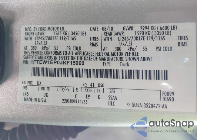 1FTEW1EP0JKF15960: 43890685