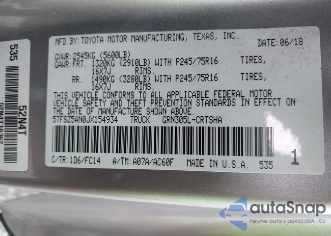 5TFSZ5AN0JX154934: 43890837