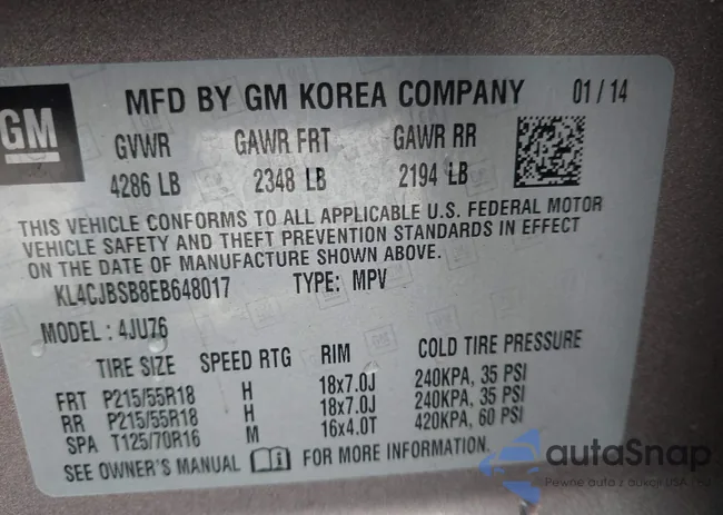 KL4CJBSB8EB648017: 43891947