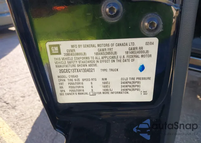 2GCEC13TX41304021: 43891950