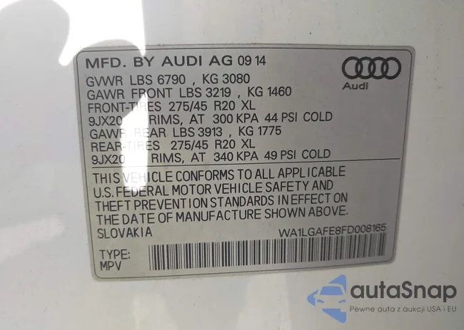 WA1LGAFE8FD008165: 43892077