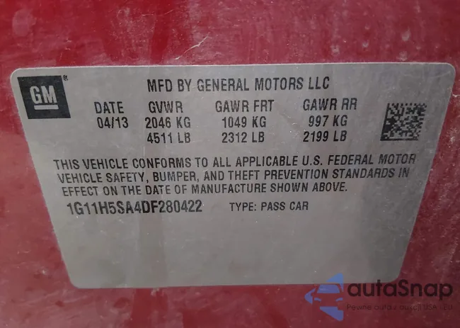 1G11H5SA4DF280422: 43892180