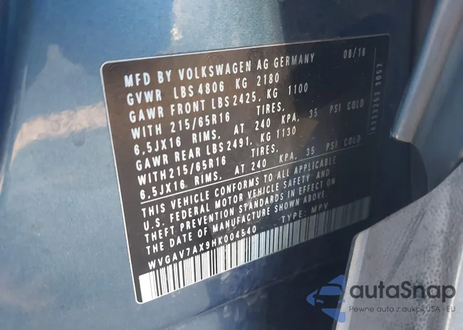 WVGAV7AX9HK004540: 43892223