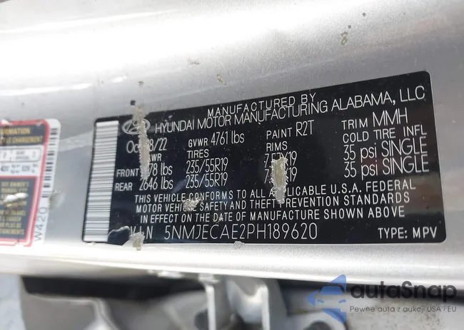 5NMJECAE2PH189620: 43892240