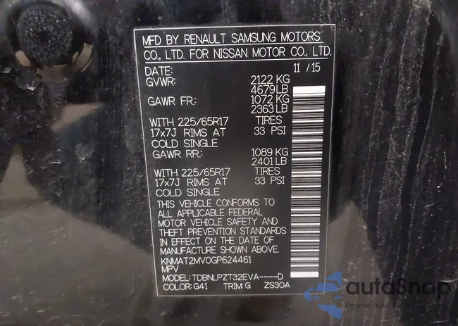 KNMAT2MV0GP624461: 43892280