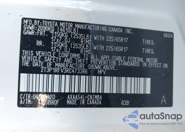 2T3P1RFV3RC473386: 43891667