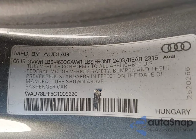 WAU78LFF5G1009220: 43891668