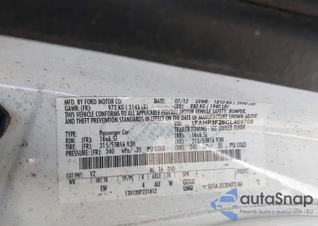 1FAHP3F26CL469708: 43891753