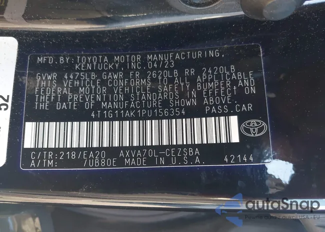 4T1G11AK1PU156354: 43892855