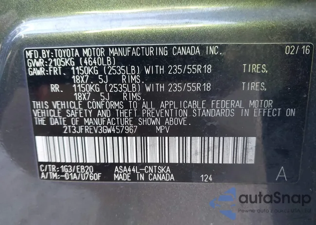 2T3JFREV3GW457967: 43893014