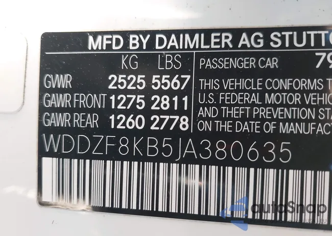 WDDZF8KB5JA380635: 43893200