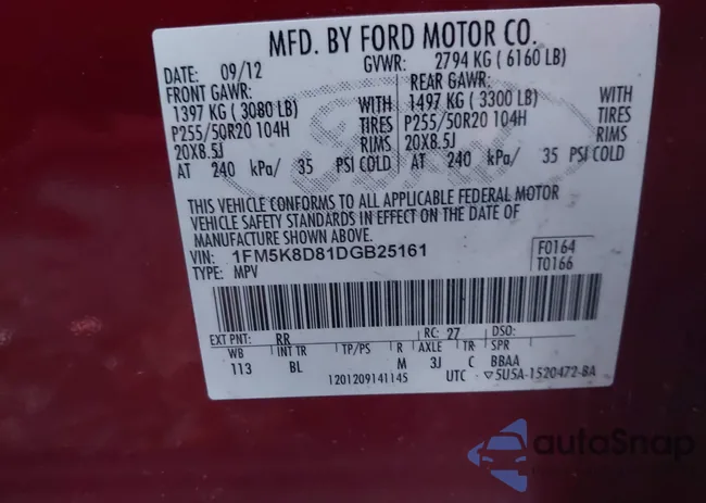 1FM5K8D81DGB25161: 43893231